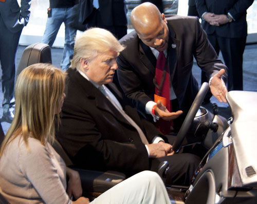 Donald and Ivanka Trump in a Cadillac