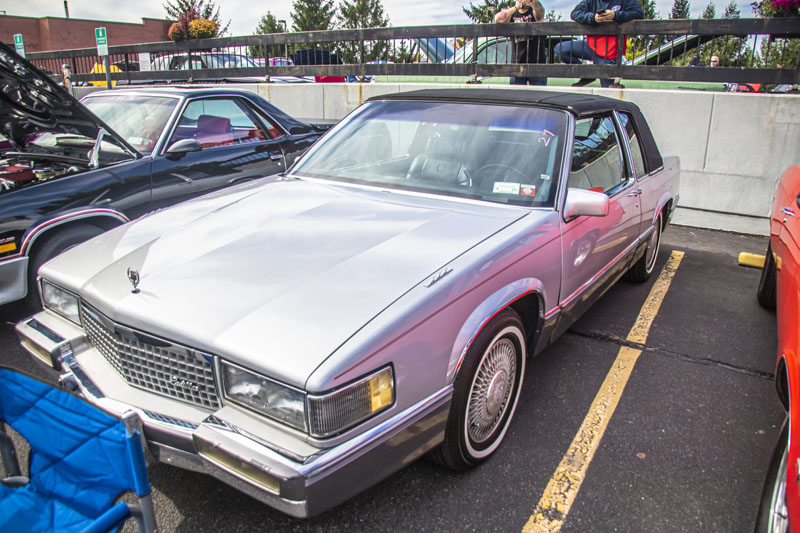 Silver 1989 Cadillac front end