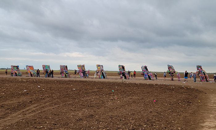 Cadillac ranch from highway